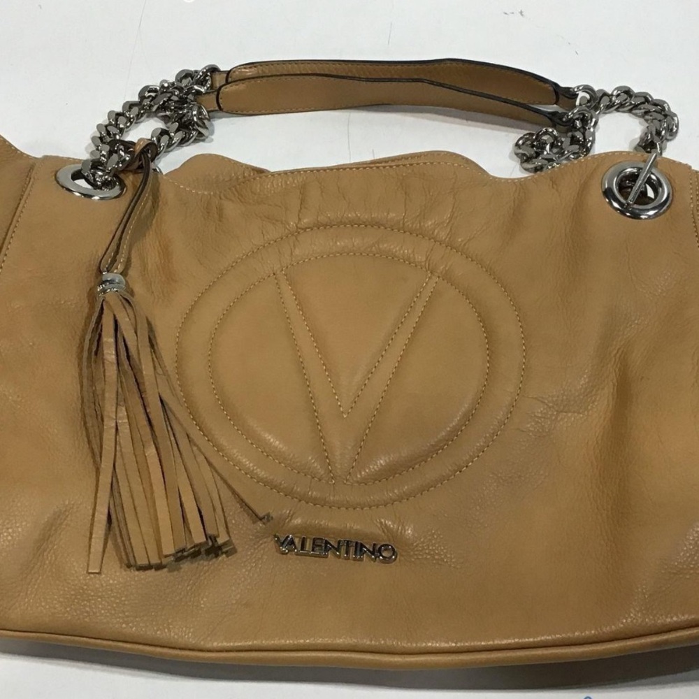 Women’s Mario Valentino Luisa Chain Strap Tan Leather Shoulder Bag